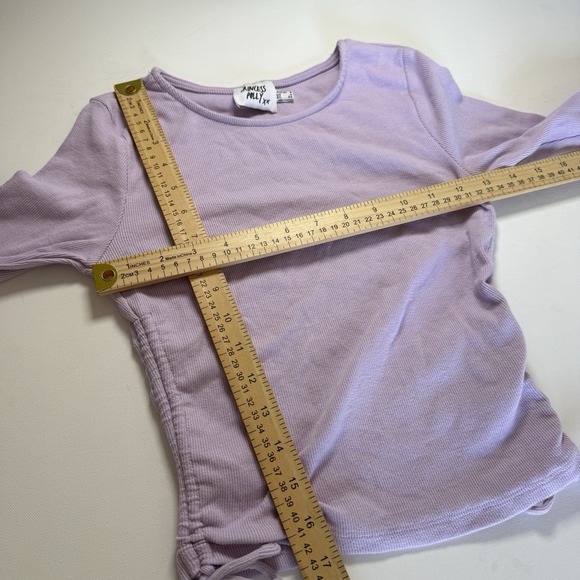 Princess Polly Top Women's 4 Purple Noorie Long Sleeves Cropped Ribbed‎ Stretch - Picture 4 of 8